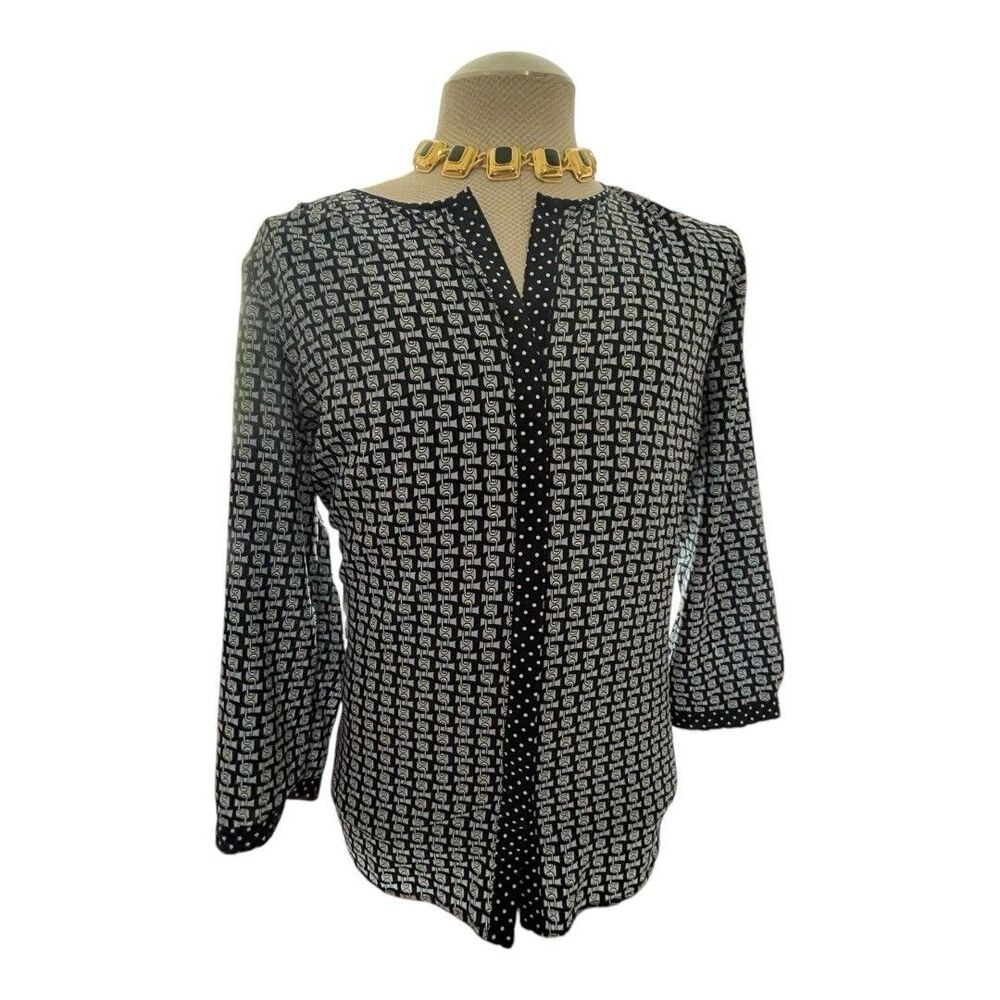 Talbots Equestrian Chain Link Button Down Blouse … - image 1